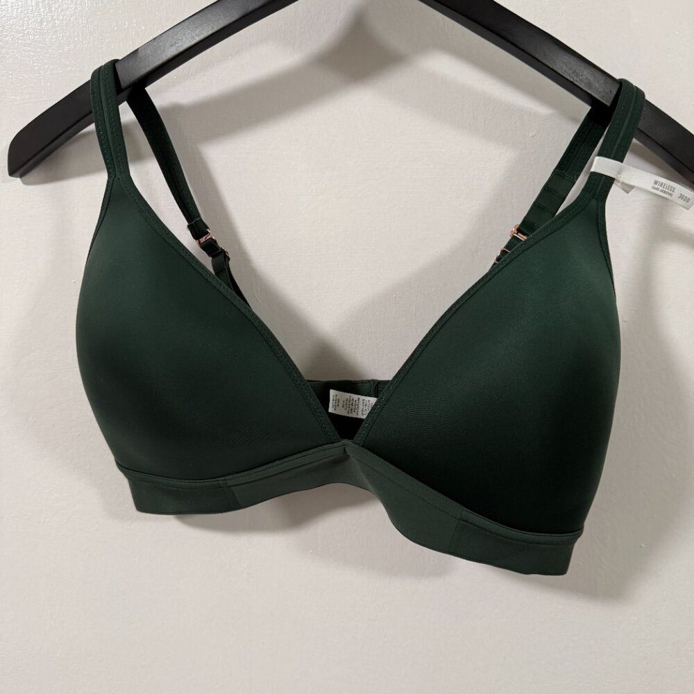 Aerie Real Me Dark Green Wireless Lightly Lined Full Coverage Convertible Bra